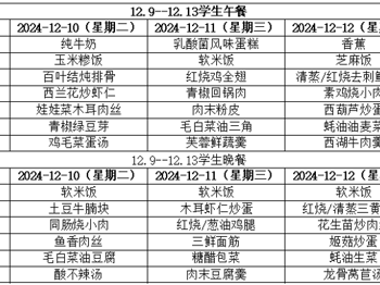 东绛中学学生菜单12.9--12.13