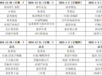 东绛中学学生菜单12.30--1.3